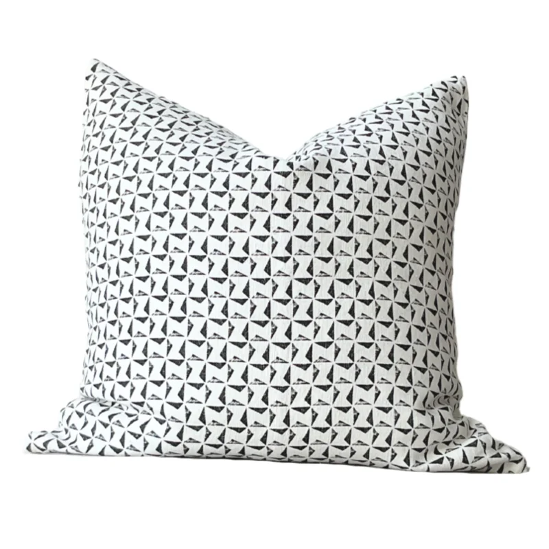 Light Pinwheel Pillow - Black, 21" x 21"