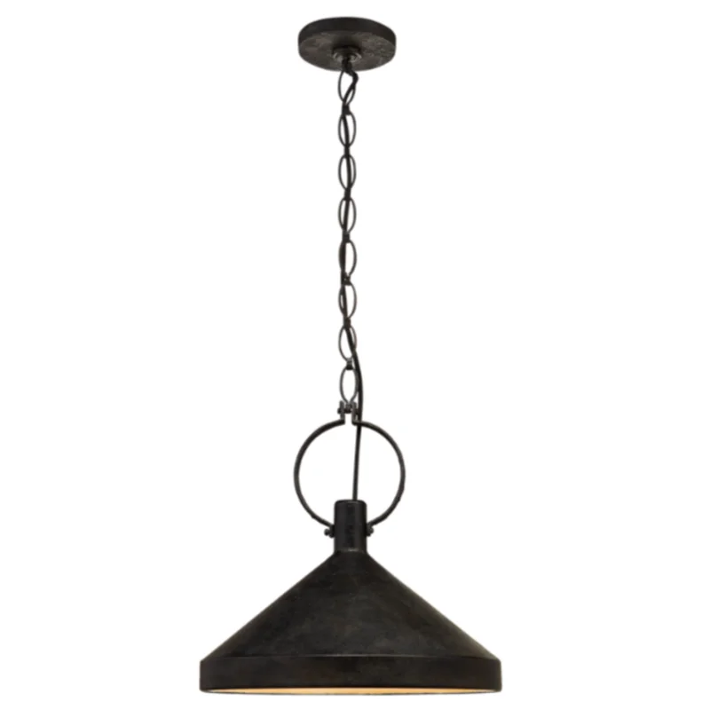 Limoges Pendant - Aged Iron, Large