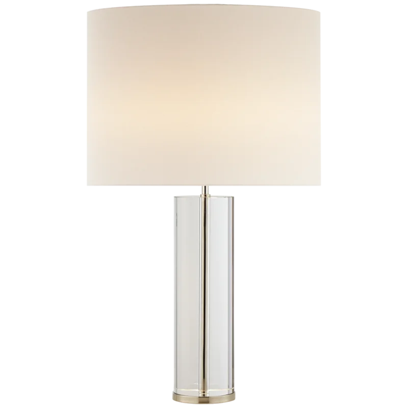 Lineham Table Lamp, Crystal with Polished Nickel