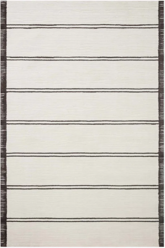 Logan- 02, MH White / Mocha, Magnolia Home by Joanna Gaines  Loloi