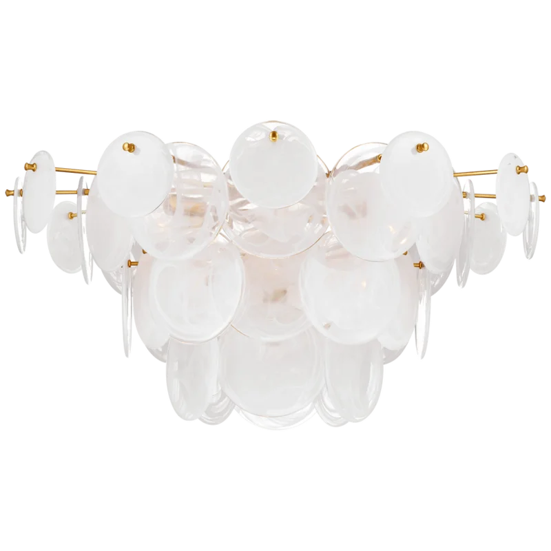 Loire Grande Flush Mount, Gild/White Glass
