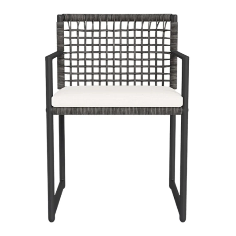 Loop Dining Chair, Aluminum Asteroid/ Panama Blanco