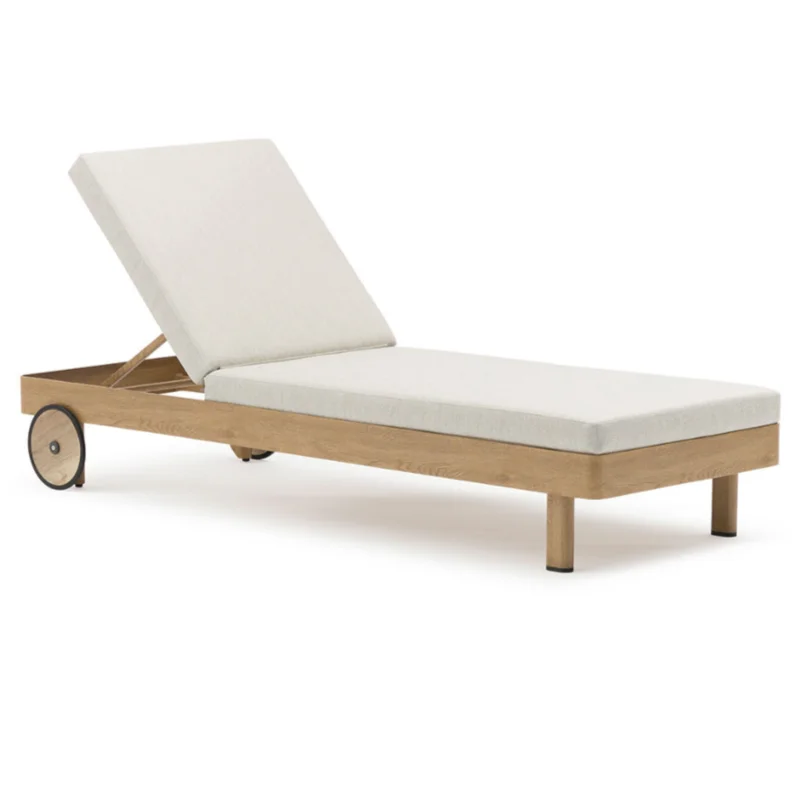 Lounge Oak Aluminum Chaise Lounge, Oyster