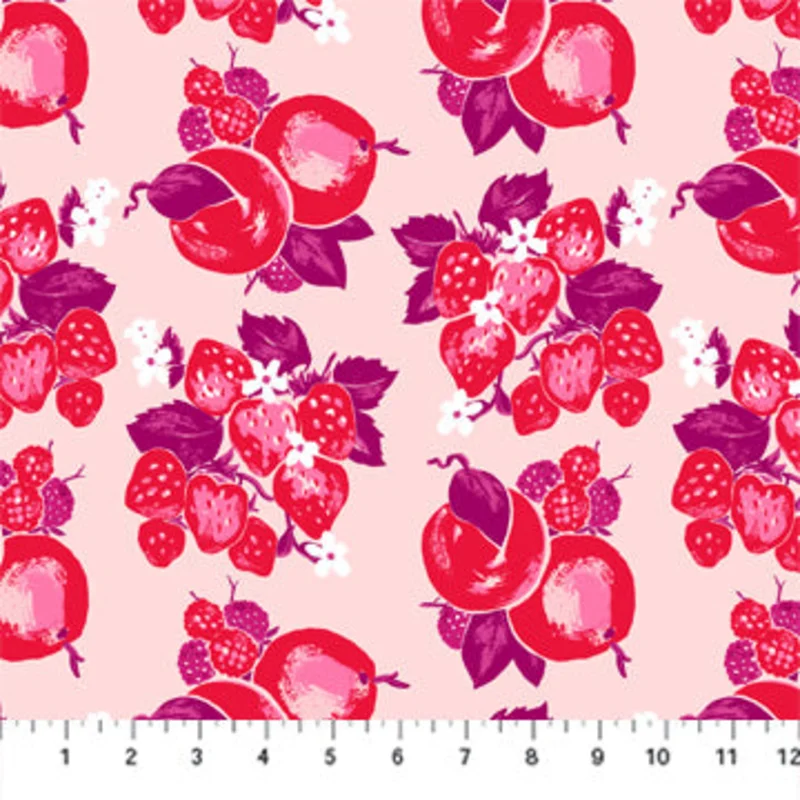 LOVE IN BLOOM: Fruits-Pink (1/4 Yard)