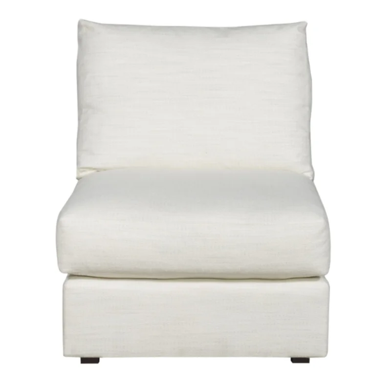 Lucca Sectional Armless Chair, Kipri Snow Performance Fabric, 29.5"