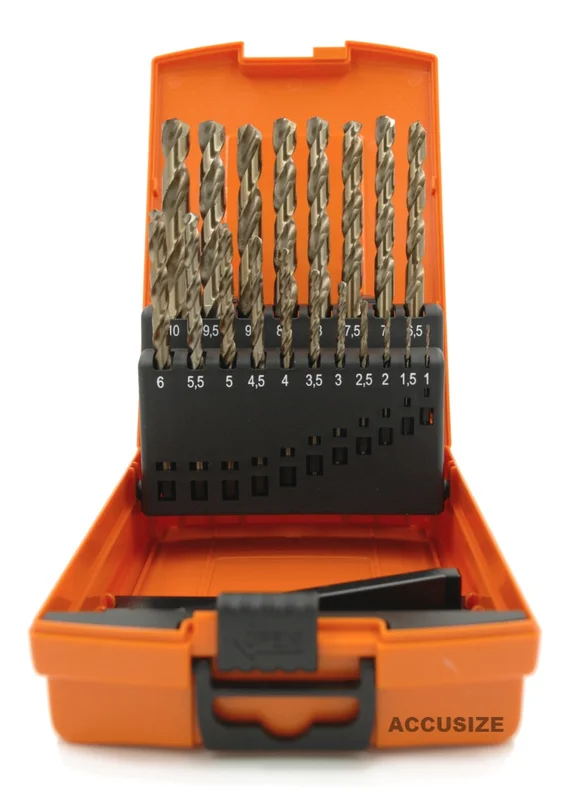 M35 HSS+5% Cobalt Metric Drill Set, 1 to 10mm by 0.5mm, 135 deg split point, #3110-1119