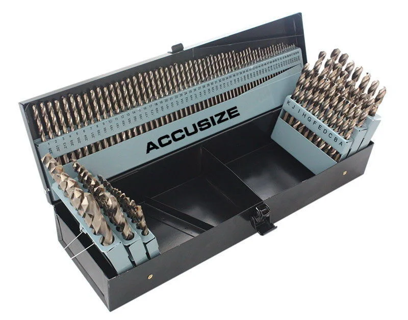 M35 HSS+5% Cobalt Premium 115 Pcs Drill Set 3-in-1, 135 deg split point, 1/16-1/2" + #1 to 60 + A to Z, Fully Ground