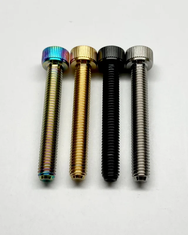 M5x35mm - Knurled Head - Titanium Rainbow Oil Slick
