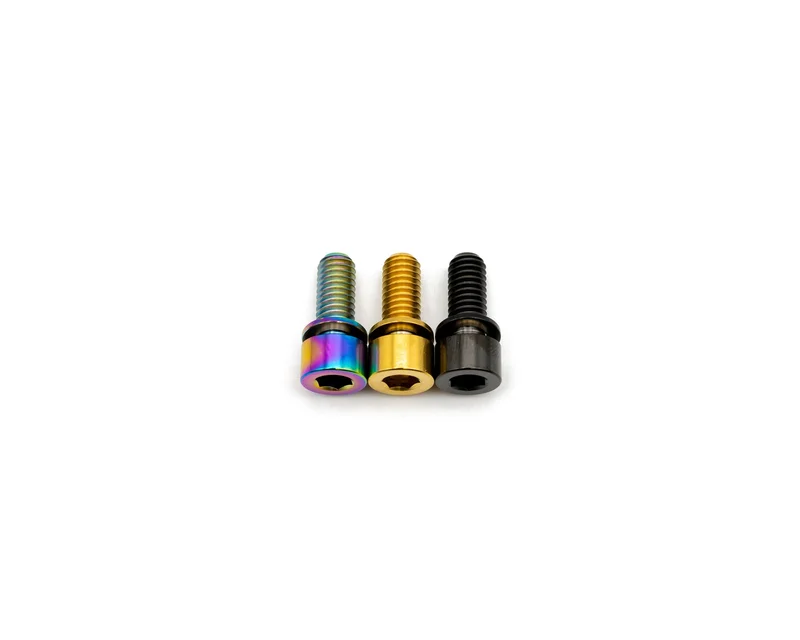 M6x15mm - Capped Head - Fixed Washer - Titanium Rainbow Oil Slick
