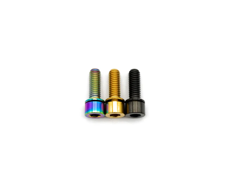M6x18mm - Capped Head - Fixed Washer - Titanium Rainbow Oil Slick