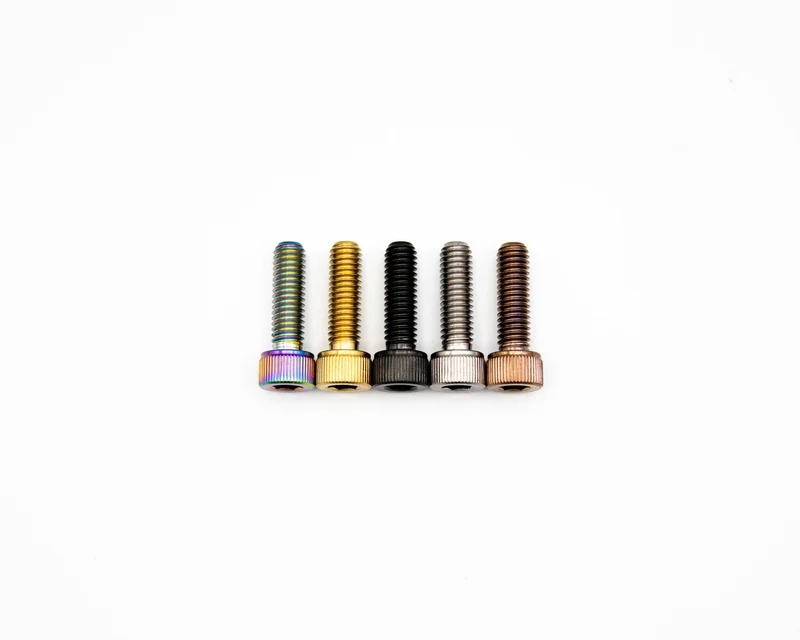 M6x20mm - Knurled Head - Titanium Rainbow Oil Slick