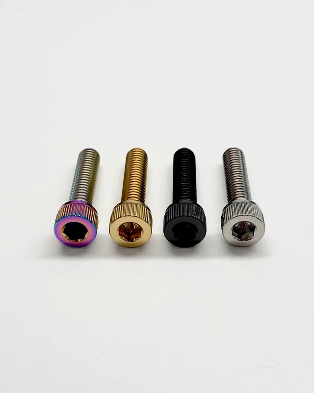 M6x25mm - Knurled Head - Titanium Rainbow Oil Slick