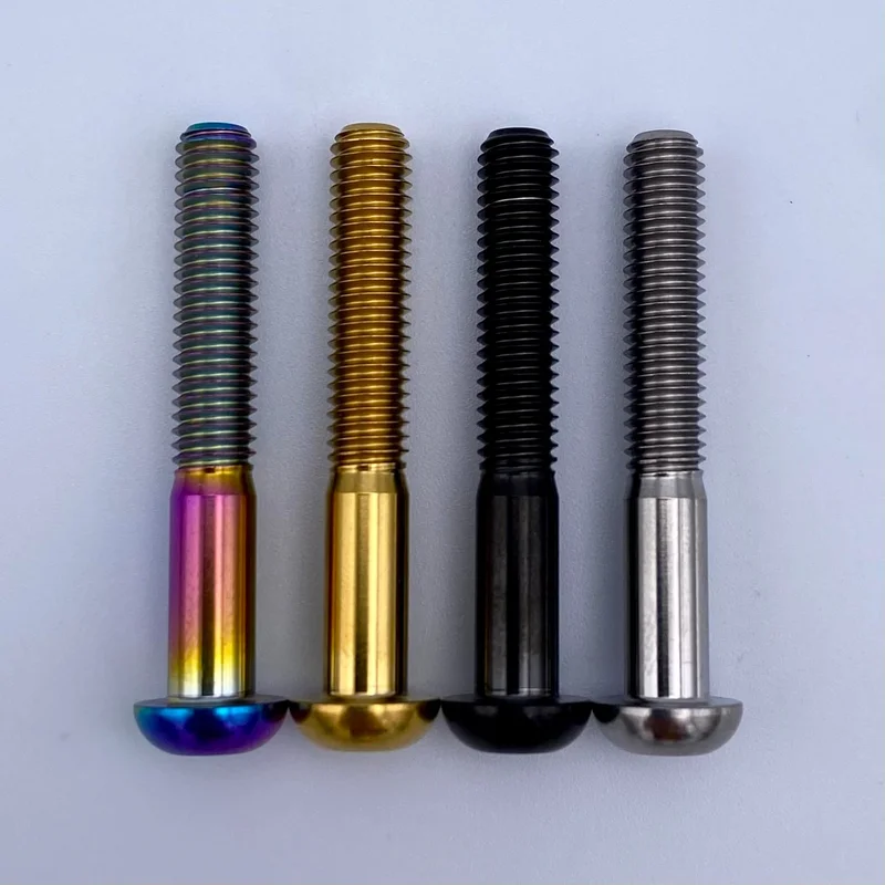 M6x40mm - Button Head Low Profile - Titanium Rainbow Oil Slick