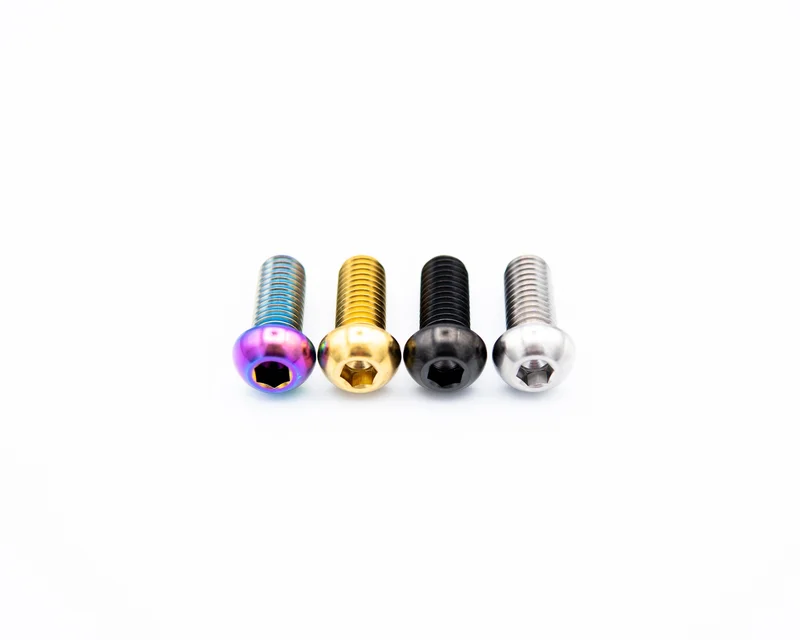M8x20mm - Button Head - Titanium Rainbow Oil Slick