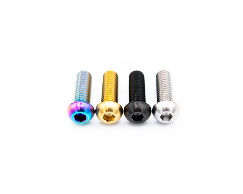 M8x25mm - Button Head - Titanium Rainbow Oil Slick