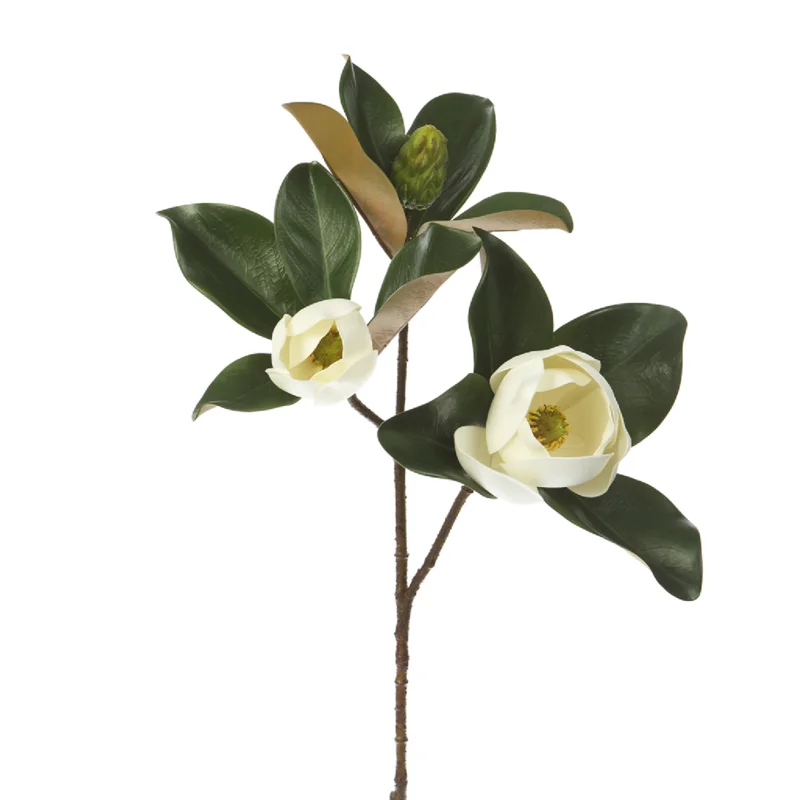 Magnolia Spray, White - 28"