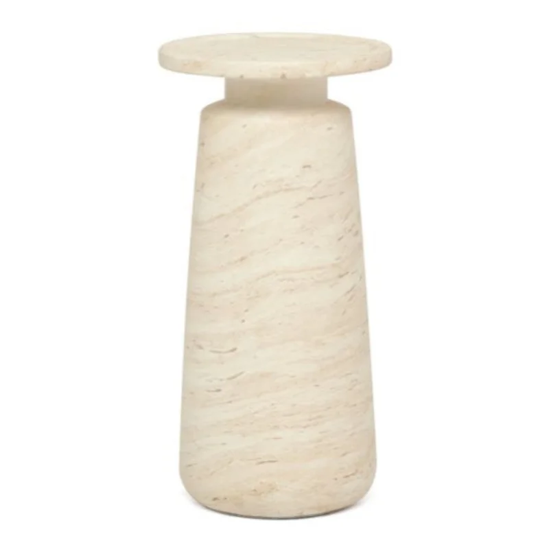 Malone Drink Table, Cavern Marble, 20"H x 10"Dia