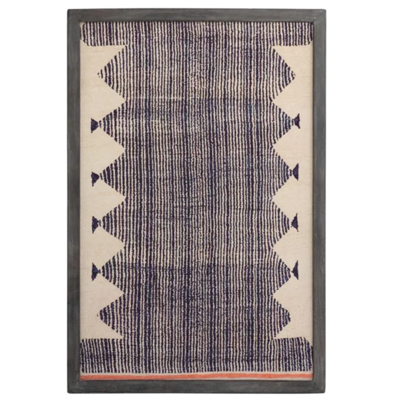 Mango Wood Framed Cotton Wall Decor-Multi Color, 12"W x 15-3/4"H