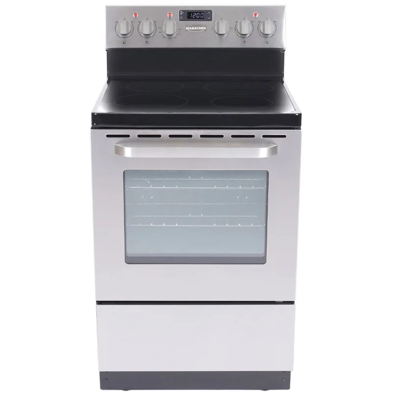 Marathon - 23.6 Inch 2.7 cu. ft Schott Ceran Smooth Top Electric Range in Stainless - MER245SS-2 Stainless