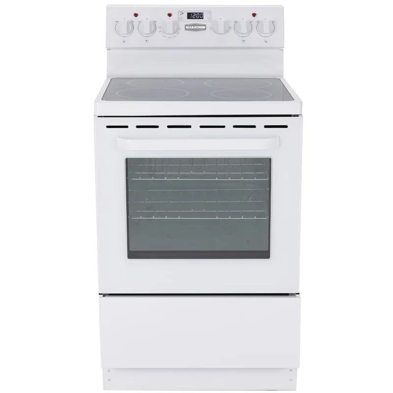 Marathon - 23.6 Inch 2.7 cu. ft Schott Ceran Smooth Top Electric Range in White - MER245W-2 White