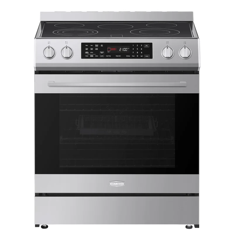 Marathon - 29.92 Inch 5 cu. ft Smooth Top Electric Range in Stainless - MSCER3080SS Stainless