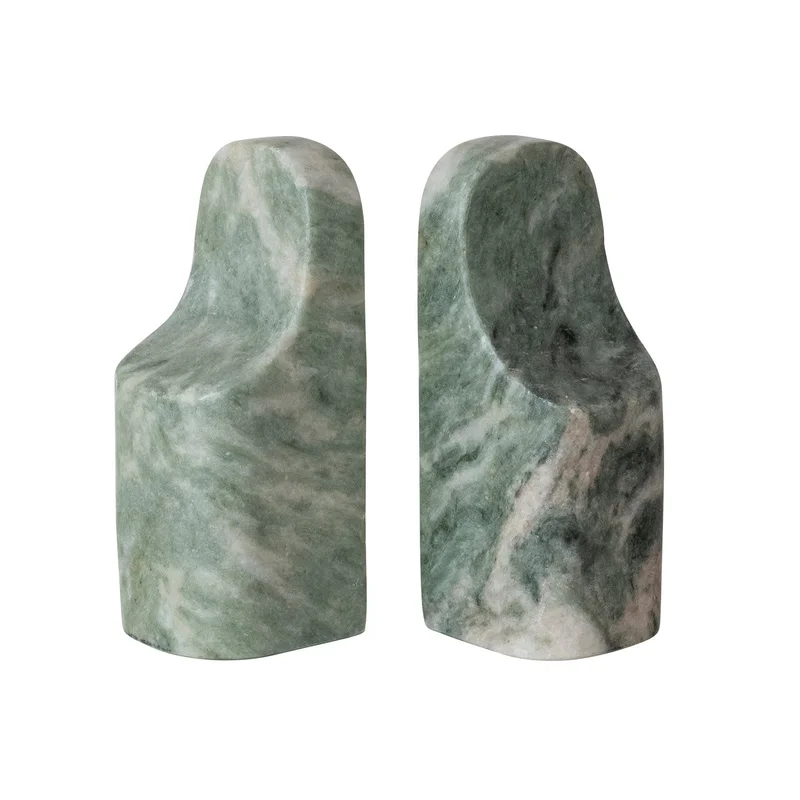 Marble Bookends - Green Melange