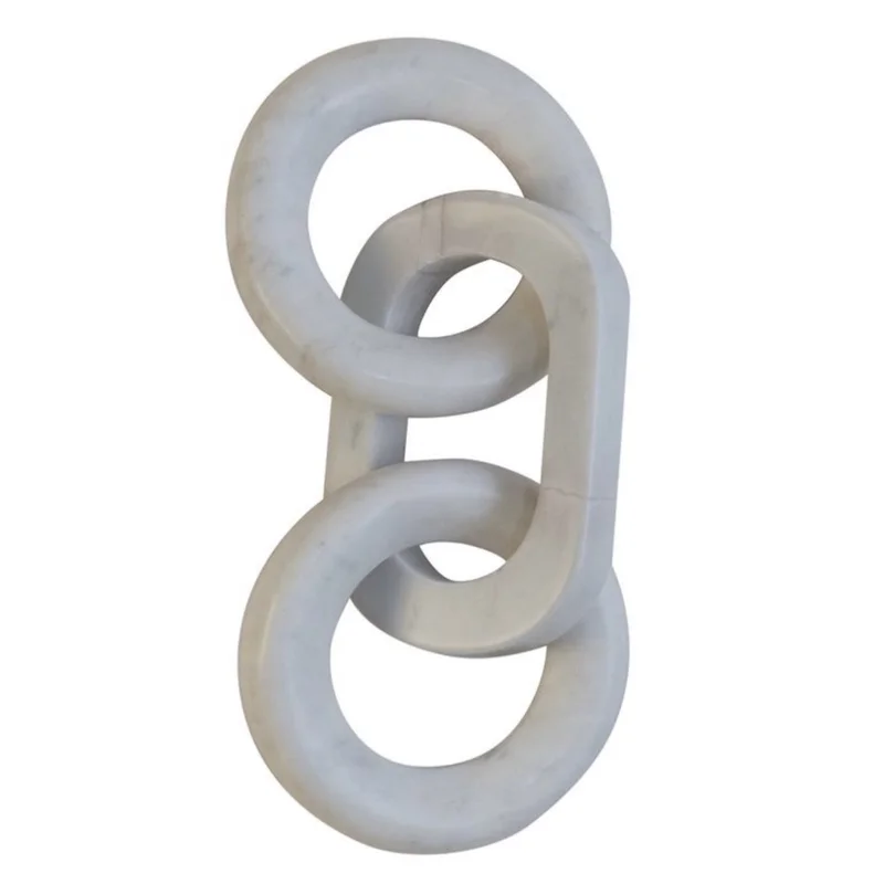 Marble Chain Decor 11", White