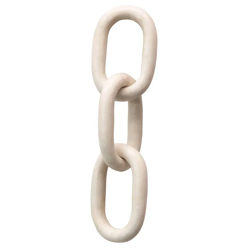 Marble Chain Decor 13", White