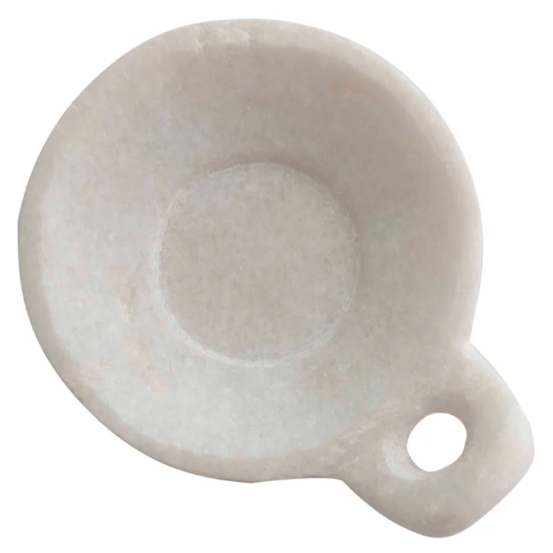 Marble Dish w/ Handle-White