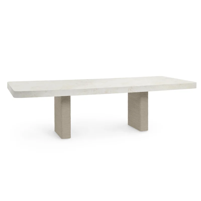 Marin Dining Table, White Agate / Wheat, 108"L X 45"W X 30"H