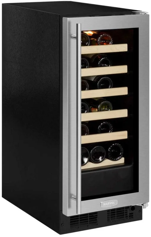 Marvel - 14.875 Inch 2.86 cu. ft Built In / Integrated Wine Refrigerator in Stainless - ML15WSG0RS Stainless
