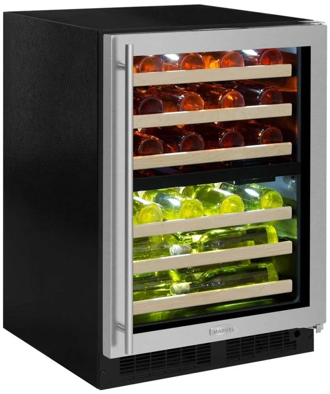 Marvel - 23.875 Inch 4.9 cu. ft Built In / Integrated Wine Fridge in Stainless - ML24WDG3RS Stainless