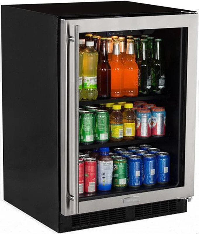Marvel - 23.875 Inch 5.5 cu. ft Mini Fridge Refrigerator in Stainless - ML24BCG0RS Stainless