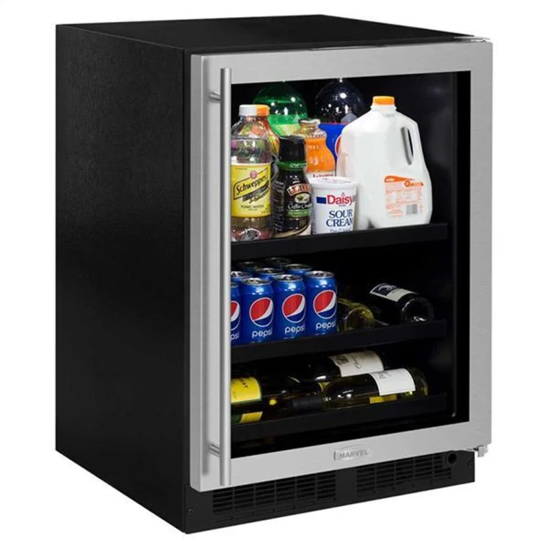 Marvel - 23.875 Inch 5.5 cu. ft Wine Fridge Refrigerator in Stainless - ML24BCG1RS Stainless