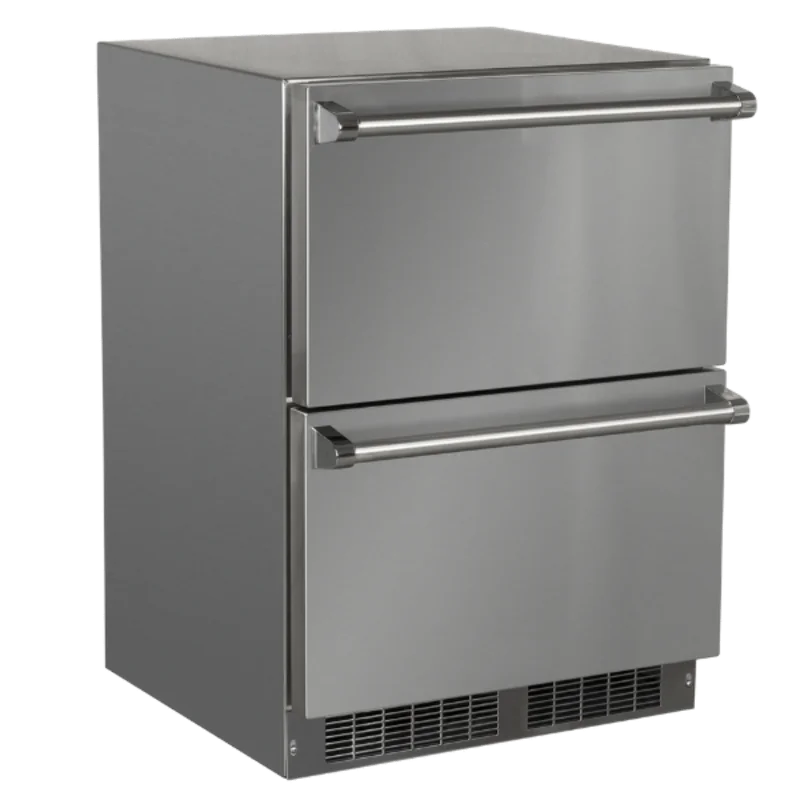 Marvel - 23.875 Inch 5 cu. ft Built In / Integrated Outdoor Fridge Refrigerator Drawer in Stainless - MODR224-SS71A Stainless