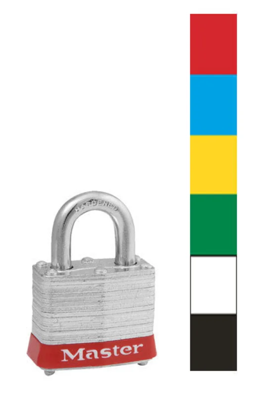 Master Lock 3 With Colored Bumper Black