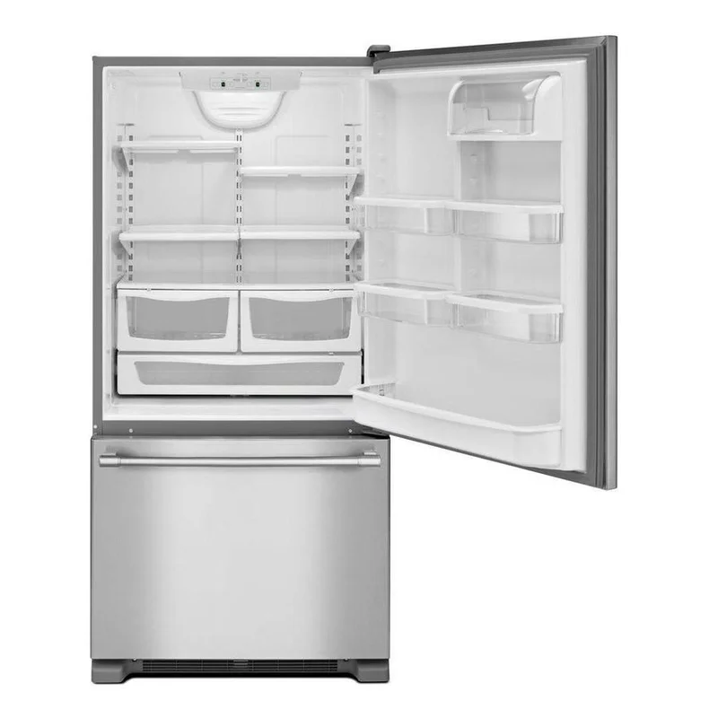 Maytag - 29.6 Inch 18.7 cu. ft Bottom Mount Refrigerator in Stainless - MBR1957FEZ Stainless