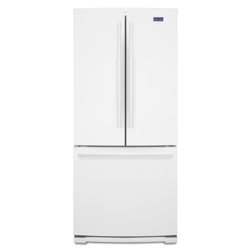 Maytag - 30.13 Inch 19.68 cu. ft French Door Refrigerator in White - MFB2055FRW White