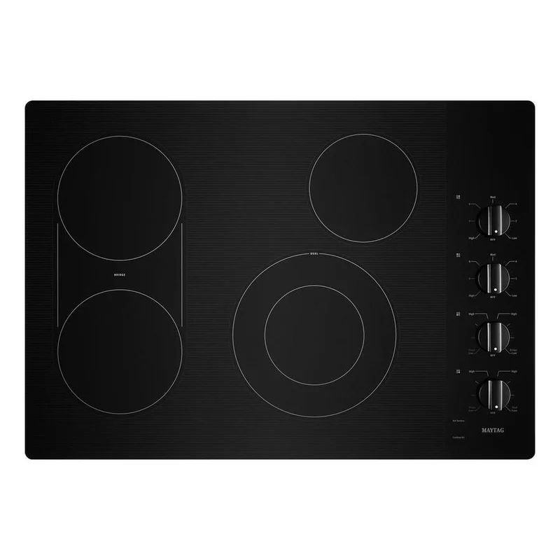 Maytag - 30.8125 inch wide Electric Cooktop in Black - MEC8830HB Black