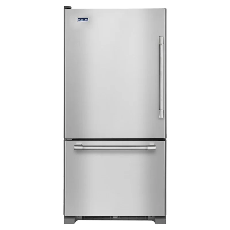 Maytag - 30 Inch 18.67 cu. ft Bottom Mount Refrigerator in Stainless - MBL1957FEZ Stainless