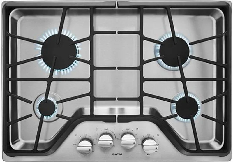Maytag - 30 Inch Gas Cooktop in Stainless - MGC9530DS Stainless