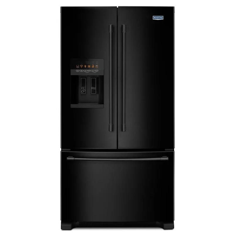 Maytag - 35.625 Inch 24.7 cu. ft French Door Refrigerator in Black - MFI2570FEB Black