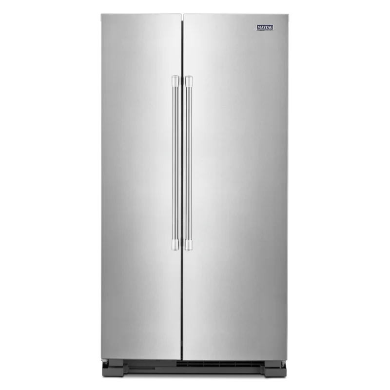 Maytag - 35.875 Inch 24.9 cu. ft Side by Side Refrigerator in Stainless - MSS25N4MKZ Stainless