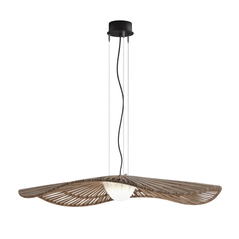 Mediterrnia Outdoor 41.5" Chandelier, Brown/Brown Synthetic Fiber