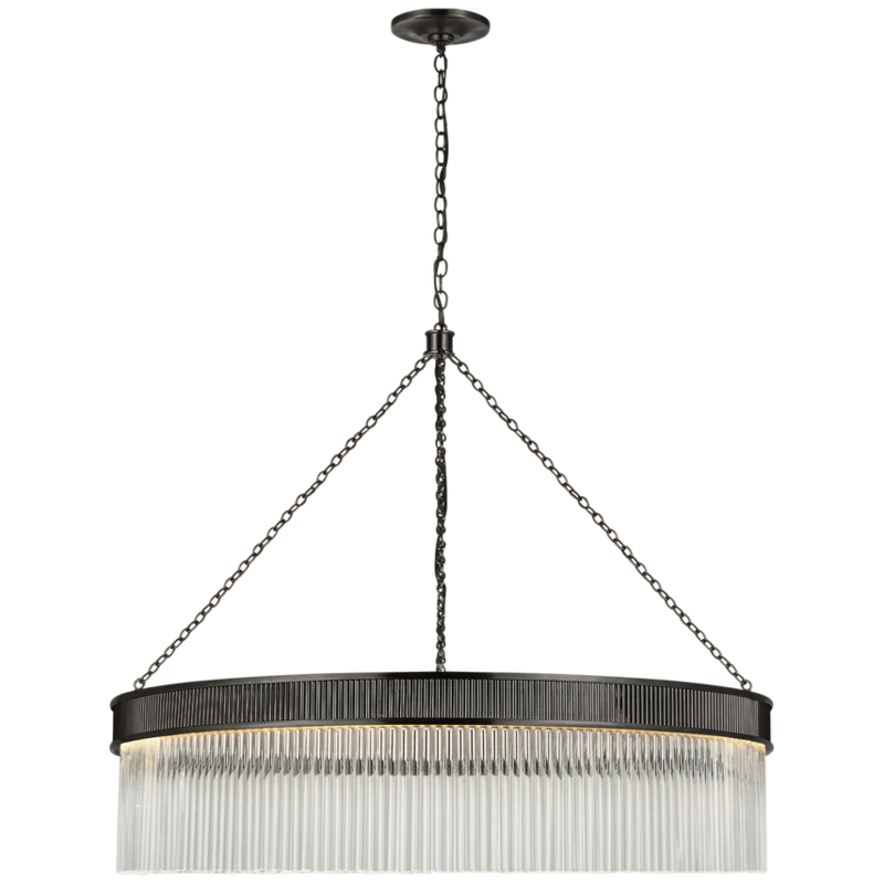 Menil Large Chandelier, Bronze