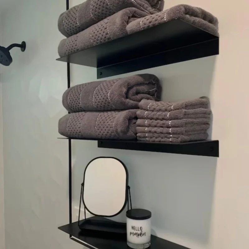 Metal Bathroom Shelf - Black or White Black