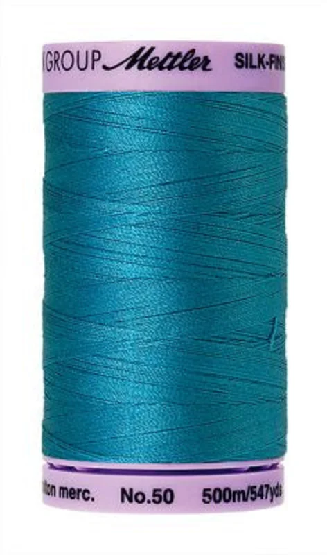 Mettler SILK-FINISH COTTON 50: 547yd-Caribbean Blue 1394