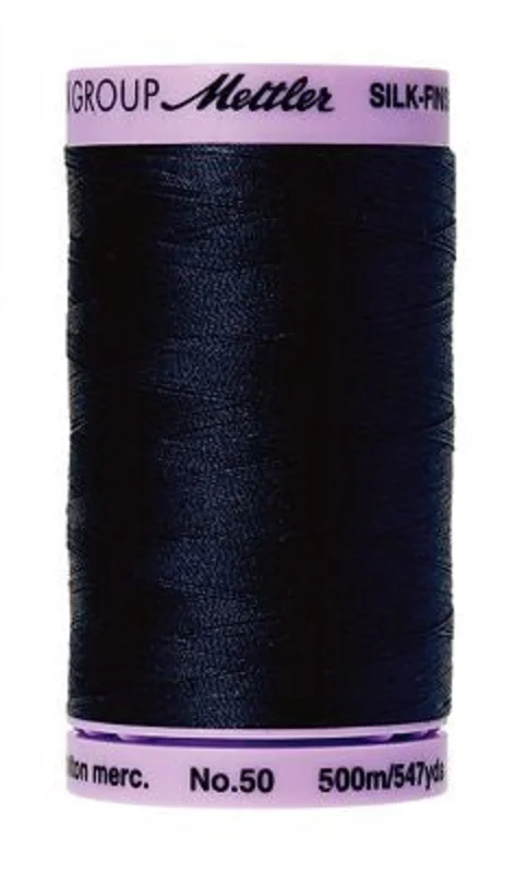 Mettler SILK-FINISH COTTON 50: 547yd-Dark Blue 0827
