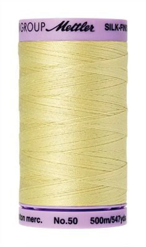 Mettler SILK-FINISH COTTON 50: 547yd-Lemon Frost 1412
