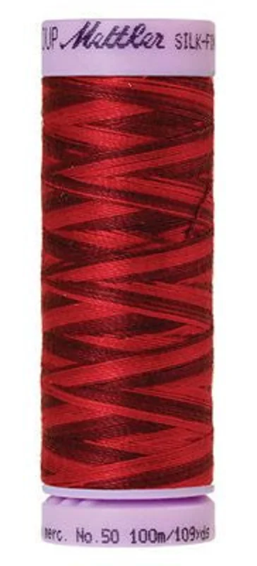 Mettler SILK-FINISH COTTON MULTI 50: 109yd-Midnight Garnet 9845